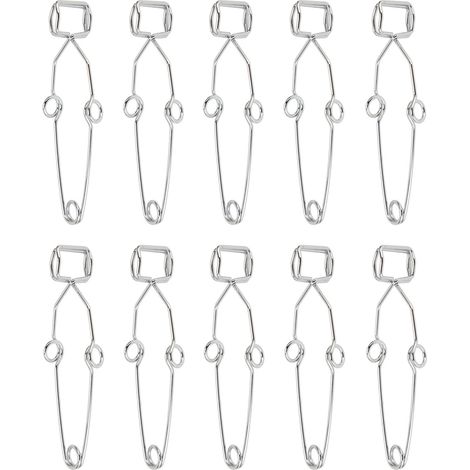 10 pinces à éprouvette en acier inoxydable résistant à la chaleur, confortables avec prise en doigt, pour laboratoire (1/5)