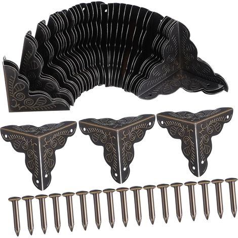36 protège-coins décoratifs fer style vintage pour coffres (1/5)