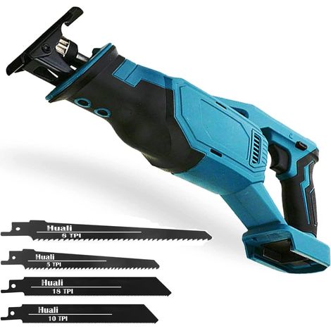 Teetok – Scie alternative sans fil 18V – Vitesse variable 0-3000tr/min – 4 lames – Lumière LED – Pour bois, métal et PVC (1/5)