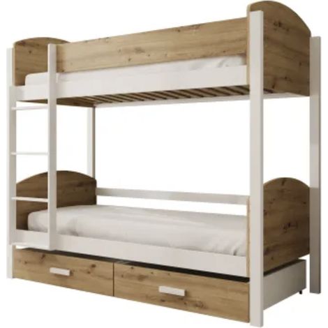 Lit superposé MOLI avec tiroirs – Fonctionnalité, sécurité et gain de place-Chêne artisan-80x180 (1/5)