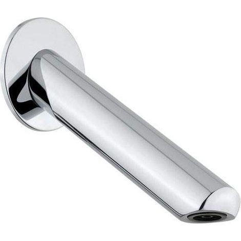 Bocca di erogazione fissa a parete in ottone cromato con placca Ø65 mm Idral 02140  Cromo