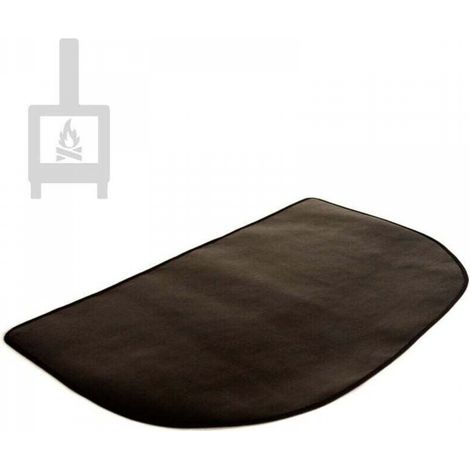 Tapis de cheminée ignifuge, 73 x 122 x 0,5 cm, tapis de foyer ignifuge, tapis de cheminée en fibre de verre et dessous antidérapant, noir (1/5)