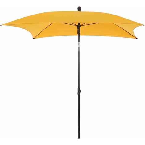 City Mittelstockschirm anthrazit/gelb 180x180cm Gestell Stahl anthrazit, Bezug 100% Polyester, 160g/m² gelb, Lichtschutzfaktor UPF 50+ (1/4)