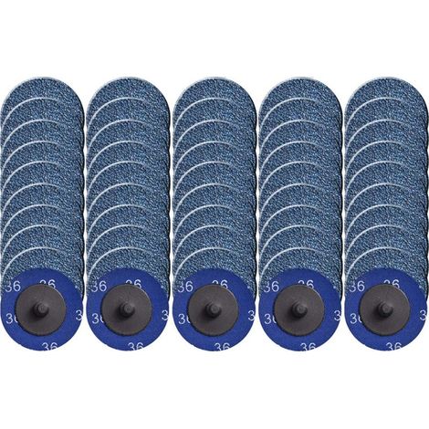 Lot 50 Disques Abrasifs 50mm P36, Zirconium pour Meuleuse et Perceuse, Ponçage Métal Acier Inoxydable (1/5)