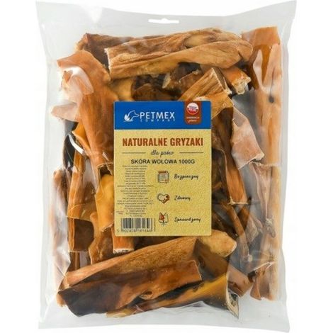 Snack prelibato e naturale per cani, cotenna di manzo essiccata Petmex, 15 cm, 1 kg (1/2)