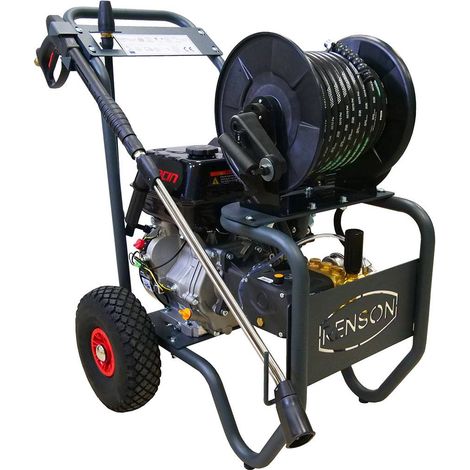 Renson – Nettoyeur haute pression thermique 250 bar – Débit 15 L/min – Moteur Loncin G420F – Châssis acier époxy – Flexible 20m