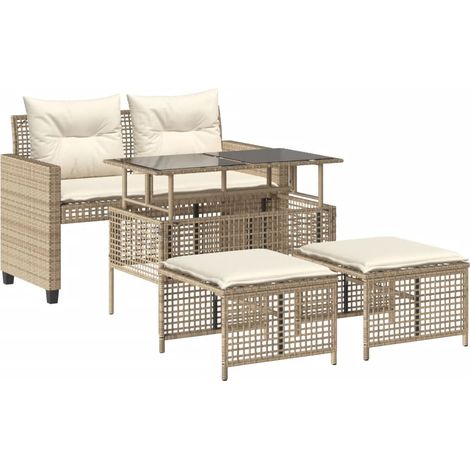 Maison Exclusive - Set sofás jardín 4 pzas y cojines ratán sintét (1/5)