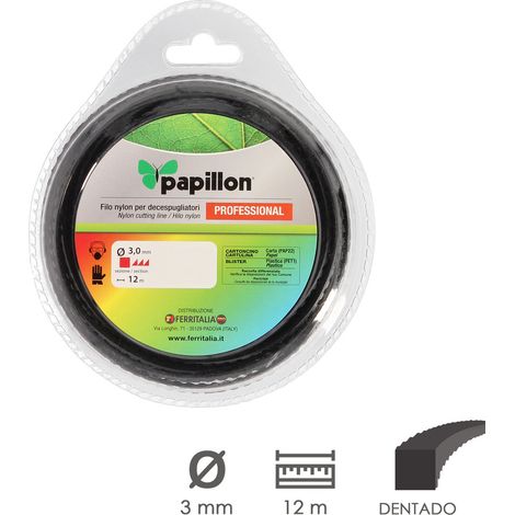 FILO NYLON DECESP.PAPILLON QUADRO SEGHETTATO 3,0MMX 12MT - CF. BLISTER (1/3)