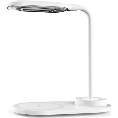 Kompakte 2-in-1 USB-Touch-LED-Tischleuchte mit 10-W-Wireless-Ladegerät und Schnellladefunktion.