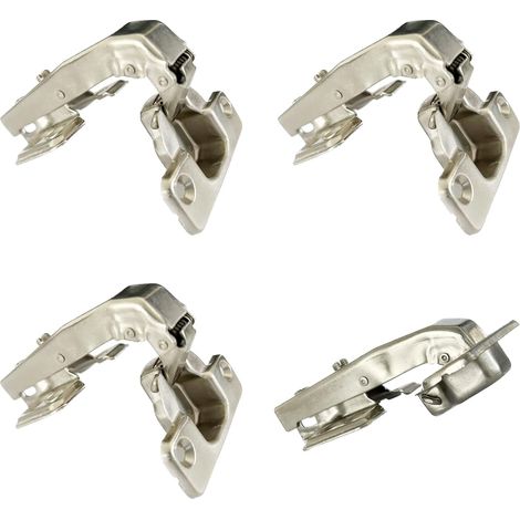 95 Degré Crampons Charnière à Bras Long avec Amortisseur pour Porte Charnières à Fermeture Douce pour Portes Placard Meuble Cuisine Lot de 4 (1/5)