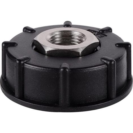 IBC S60X6 Adaptateur de réservoir d'eau Filetage Grossier avec raccord de Tuyau raccords de Bec de Valve en Acier Inoxydable (3/4" Filetage intérieur) (1/4)