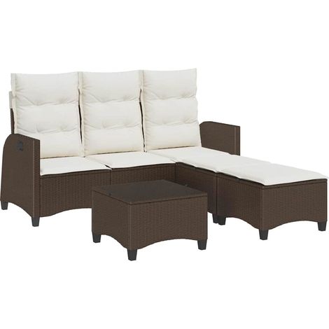 Maison Exclusive - 3-tlg. Garten-Sofagarnitur mit Kissen L-Form B