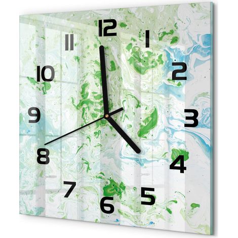 Horloge Murale Carrée Sans Tic-Tac en Verre Moderne Chambre Bureau Arrière-plan abstrait 30x30 cm (1/5)