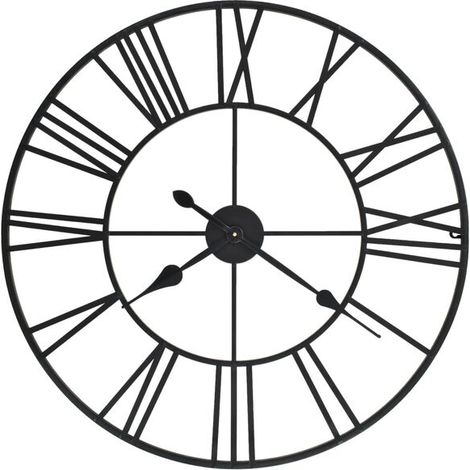 Horloge murale vintage à mouvement quartz, en métal, 80 cm XXL (1/5)