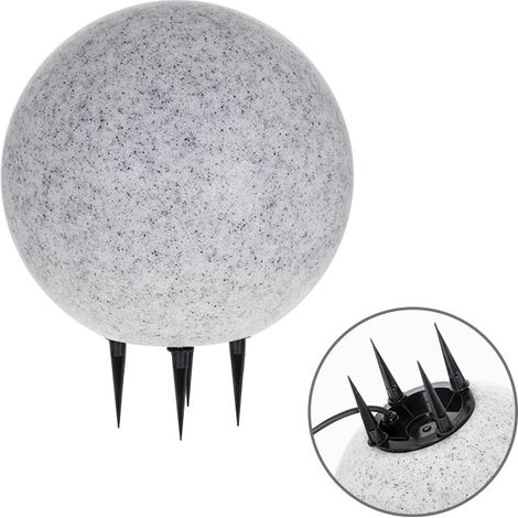 Bolas de Luz con Clavo BONINA IP65 1xE27 Al.37xD.30cm Granito (1/2)