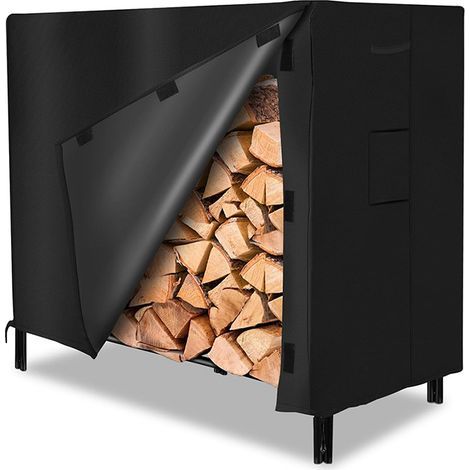 Funda para estante, funda impermeable para estante de madera natural para exteriores, funda de invierno resistente a la lluvia y al agua, para soporte de pila seca de 48, 42 y 24 pulgadas (ventilación (1/3)