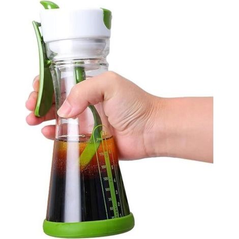 Shaker per condimenti per insalata a prova di perdite con bilancia integrata, contenitore di misurazione preciso per la cucina, realizzato in plastica resistente (1/4)