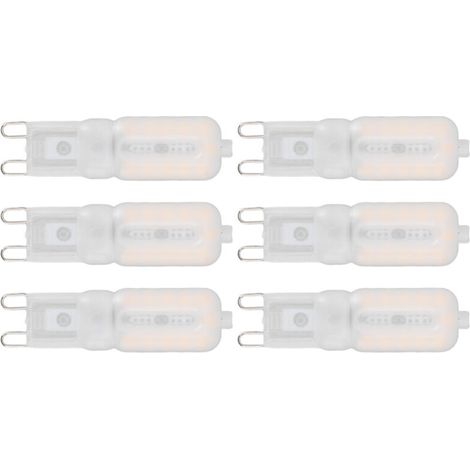 Ampoule G9 à intensité variable, Protection des yeux, économie d'énergie, 5W, 22 LED, petites ampoules pour plafonnier, lampe de bureau, 6 pièces, lumière chaude, 110V