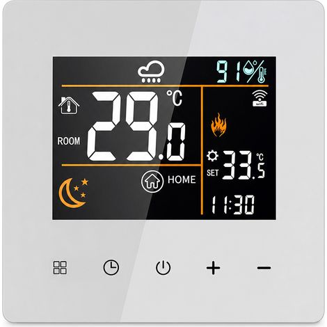 Thermostat WiFi Tuya pour Chauffage au Sol Électrique, Blanc K9, Contrôle à Distance par Application, 16A (1/5)