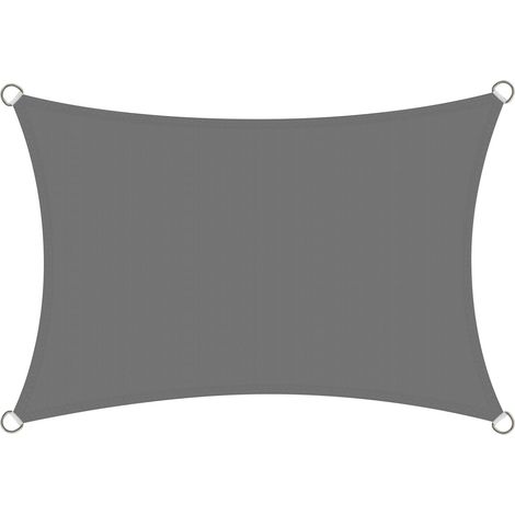 1 Voile D'ombrage Rectangulaire 2x3 M, Toile Imperméable Pes, Protection Uv 98%, Pour Jardin Patio Pergola