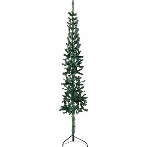 Künstlicher Halb-Weihnachtsbaum mit Ständer Schlank Grün 150 cm
