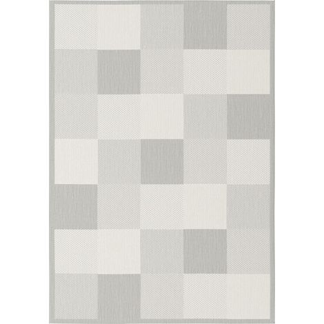 Tapis extérieur kilim 160x230 gris rectangle STAROW 1 (1/5)