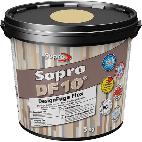 Sopro Mortier à joint pour carrelage de sol et mural Sopro DF 10 Flexible beige n° 32 5kg Beige (1/4)