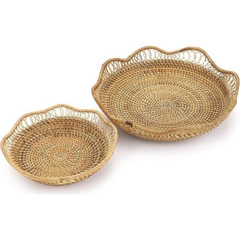 2 Paniers Décoratifs en Rotin pour Fruits et Pain – 30 cm et 21 cm (1/5)