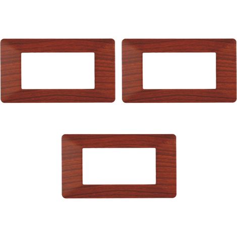 gloca Placche Plastica Compatibili Plana (3 Pezzi Radica, 4 Posti) (1/4)