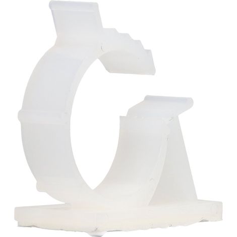 Lot de 100 attaches de câbles adhésives blanches en nylon PA66. (1/5)