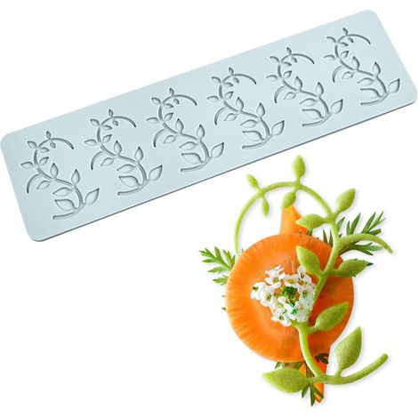 Moules en silicone dentelle - Moule creux feuille incurvée pour gâteaux, sucre, artisanat, chocolat, fondant, pâte tuille. (1/5)