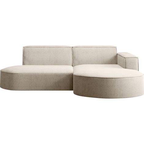Ecksofa Designer MODENA STUDIO stoff Dicker cord Poso Beige Rechts (1/5)