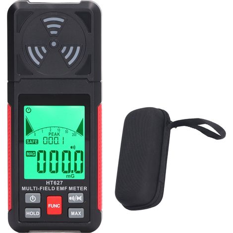 Détecteur de rayonnement électromagnétique avec fonction de maintien des données, alarme sonore et lumineuse, compteur EMF portatif. (1/5)