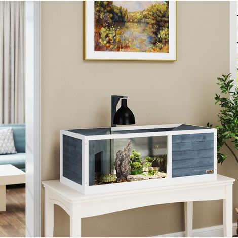 Enclos pour tortues en bois 120 x 50 x 40 cm avec dessus ouvrant DESVIAE (1/5)