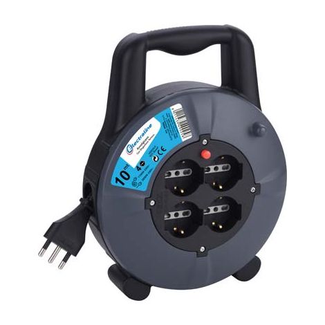 AVVOLGICAVO DOMESTICO ELECTRALINE 2P+T 16A BIPASSO SCHUKO X4 n°XMMQ 3X15 MT 10