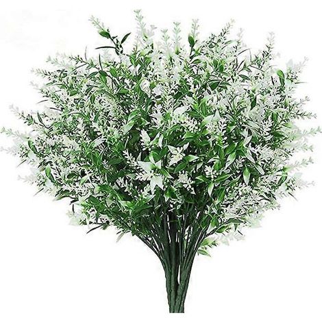Bouquet de lavande artificielle en plastique, fleurs artificielles, décoration de mariage champêtre, plante artificielle, fausses fleursblanc (1/5)