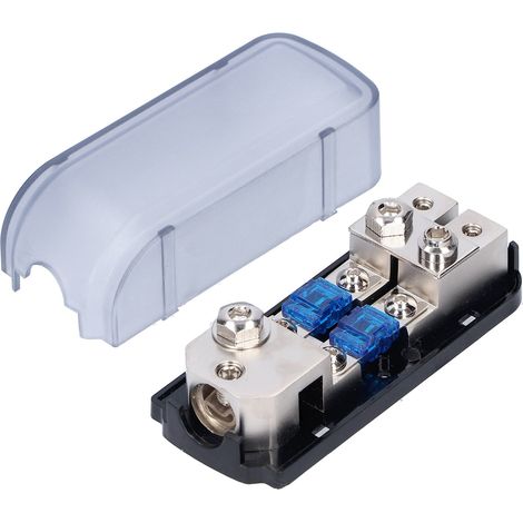 Boîtier porte-fusible double entrée 1 sortie 2, bloc de distribution pour modification audio auto, bateau, yacht. (1/5)