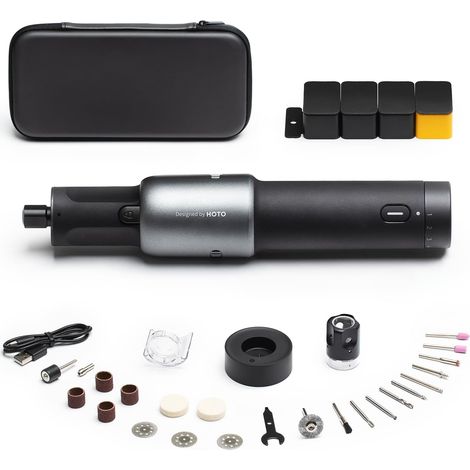 Outil Rotatif Multifonction sans Fil 35 en 1, lumière annulaire LED Batterie 2000 mAh, 5 vitesses 5000-25000 tr/min, charge Type-C. Pour sculpture, meulage, coupe, polissage et soin des ongles (1/5)