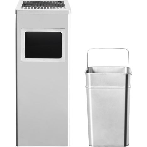 Maison Exclusive - Pattumiera con Posacenere da Albergo 36 L Acciaio Inox