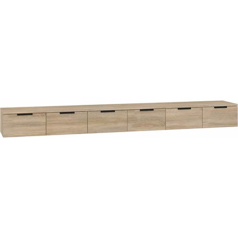 Maison Exclusive - Wandschränke 2 Stk. Sonoma-Eiche 102x30x20 cm (1/5)