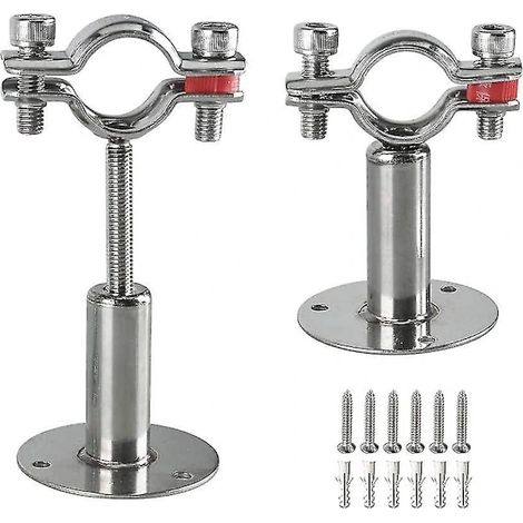 Filiyano-Supports muraux et de plafond en acier inoxydable pour tuyaux, 2 supports de tuyaux réglables avec vistfrf