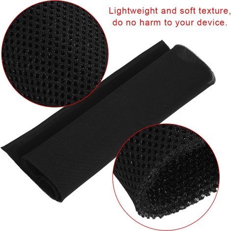 Housse de protection anti-poussière en tissu noir pour haut-parleur stéréo (1,4 m x 0,5 m). (1/5)