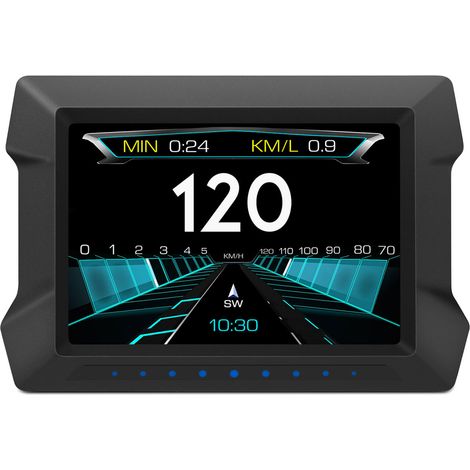 GARRYFIZH Ordinateur de conduite multifonction pour voiture P22 OBD,vitesse du véhicule, régime, consommation de carburant, température de l'eau, affichage de la tension, indicateur de pente