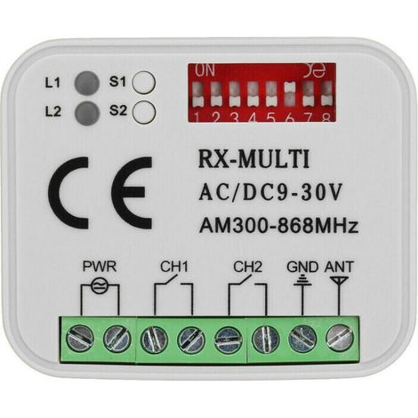 Récepteur multifréquence 300-868 MHZ compatible télécommandes à code roulant et code fixe,DC 9-30V receiver (1/4)