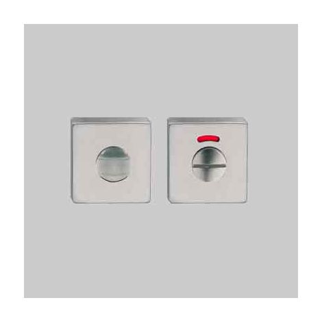 Nottolino wc e segnalatore quadro 50x50 mm - col. inox satinato