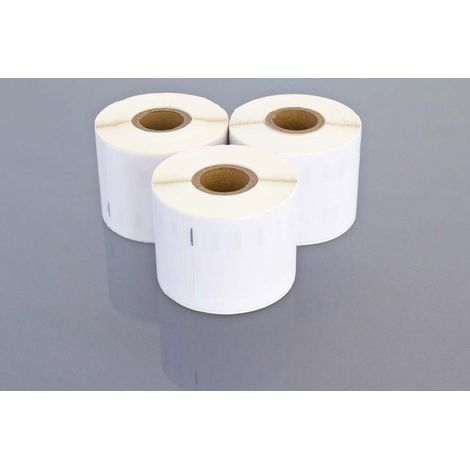 vhbw 3x Etiketten-Rolle 54mm x 101mm (220 Etiketten) kompatibel mit Dymo LabelWriter 400 Turbo, EL40, EL60 Etiketten-Drucker Weiß