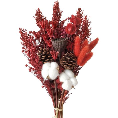 Bouquet de fleurs séchées D3 Décor naturel pour salon Fleurs réelles séchées à l'air Composition mixte prête à offrir