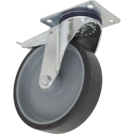 Sealey Medium-Duty Thermoplastic Swivel Castor Wheel with Total Lock �75mm - Trade SCW275SPLEM