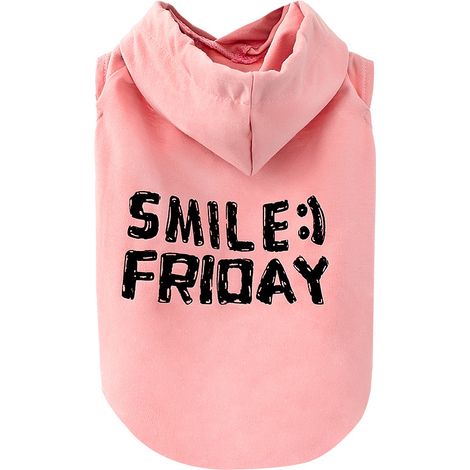Sweat à capuche pour animaux de compagnie, vêtements pour chiens de petite et moyenne taille, couleur unie décontractée, compatible avec la laisse（Taille S 、rose） (1/5)