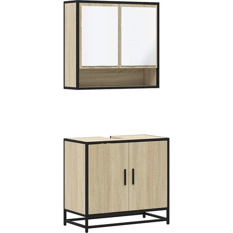 Maison Exclusive - 2-tlg. Badmöbel-Set Sonoma-Eiche Holzwerkstoff